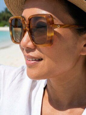 NEW GUCCI GG1314S 003 SUNGLASSES HAVANA BUTTERFLY WOMEN EYEWEAR GUCCI